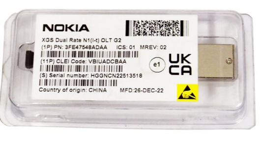 Nokia	3FE47548ADAA	XGS Dual Rate SFP+ N1 OLT Gen 2 SFP Module