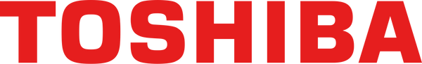 Toshiba logo in red on a white background