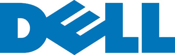 Dell logo in blue on a transparent background